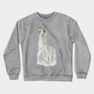 Llama watercolor drawing Crewneck Sweatshirt